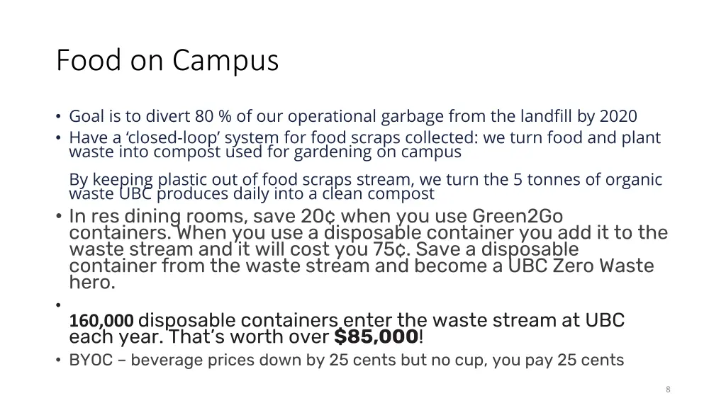 food on campus