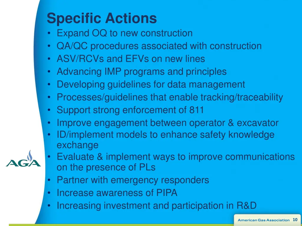 specific actions