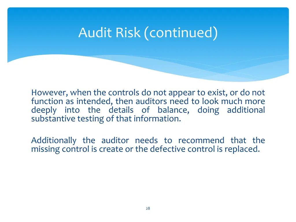 audit risk continued