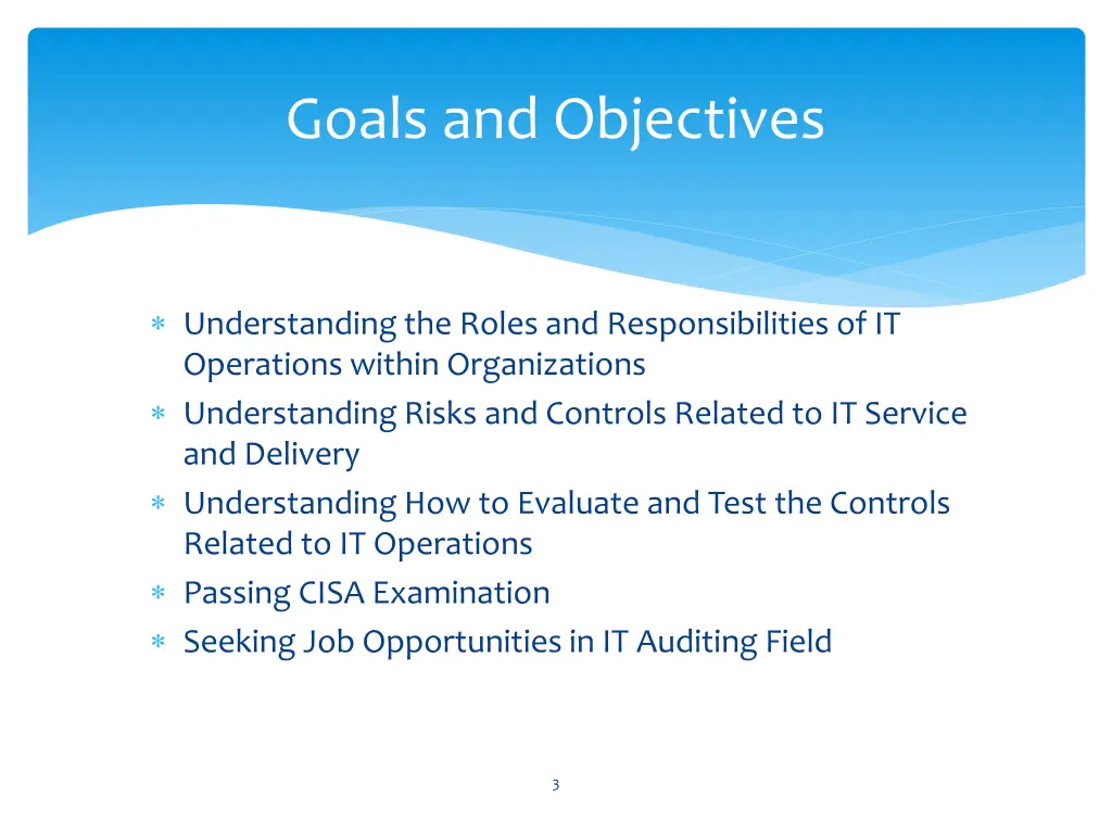 goals and objectives
