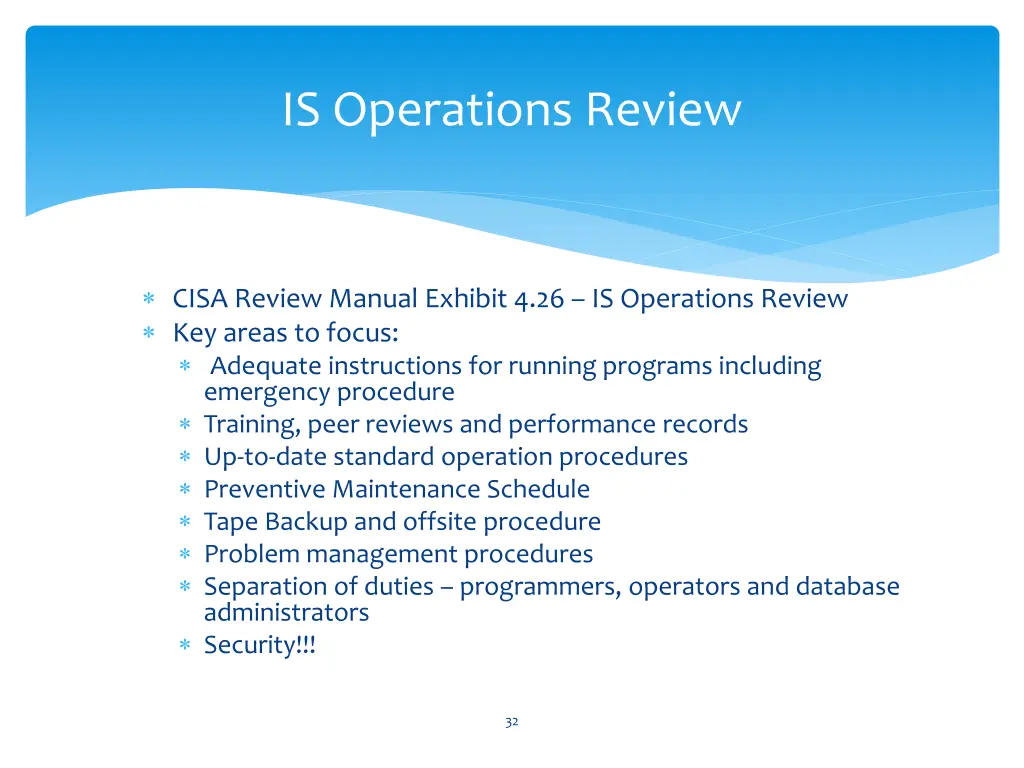 is operations review