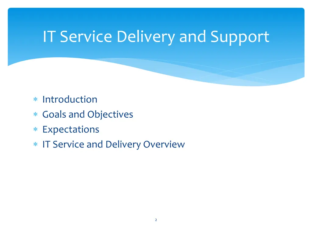 it service delivery and support