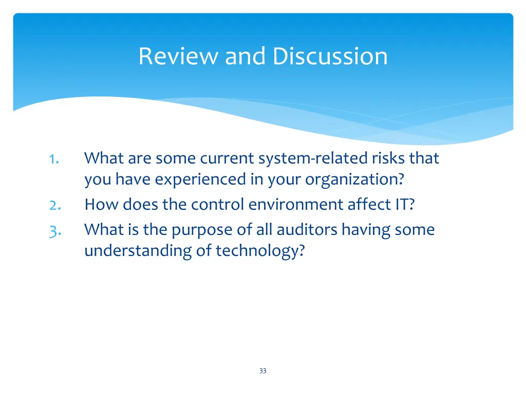 review and discussion