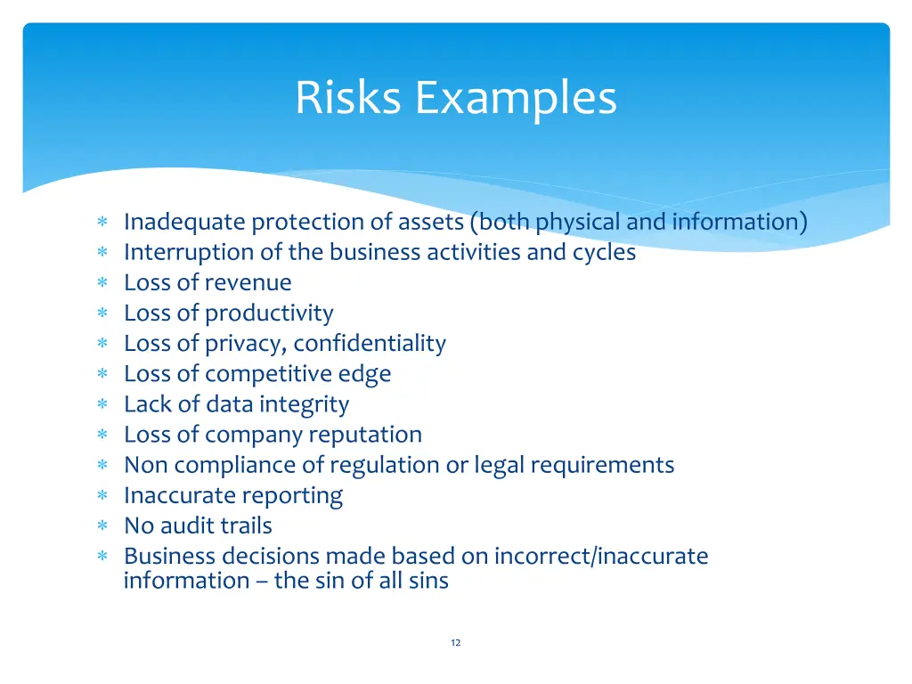 risks examples