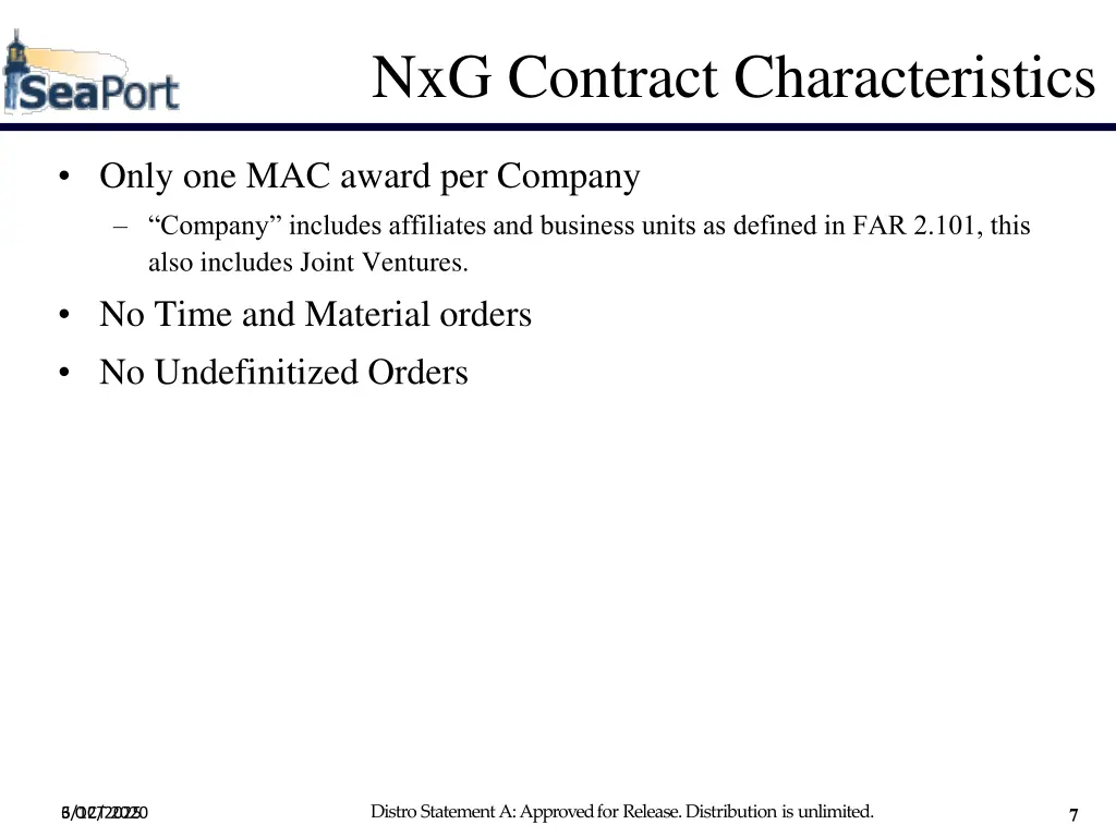 nxg contract characteristics 1