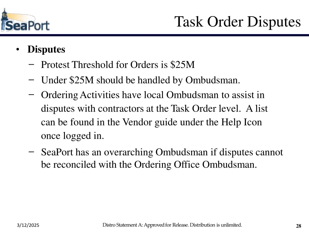 task order disputes