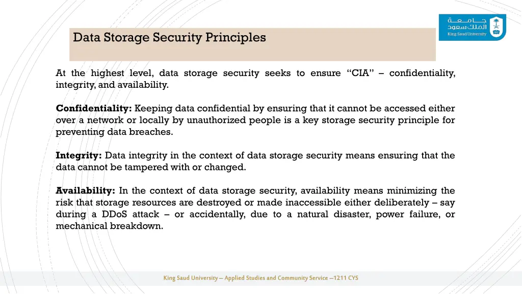 data storage security principles