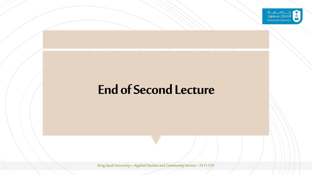 end of second lecture