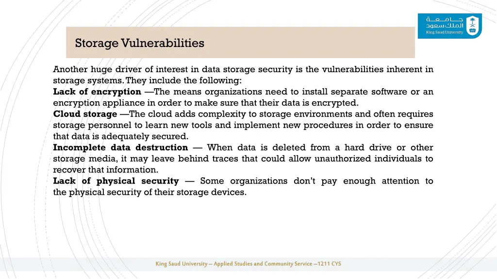 storage vulnerabilities