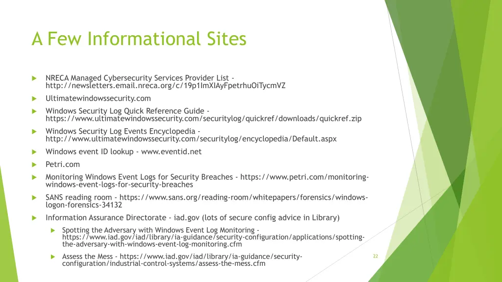 a few informational sites