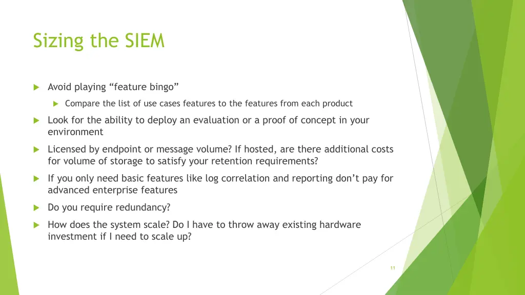 sizing the siem