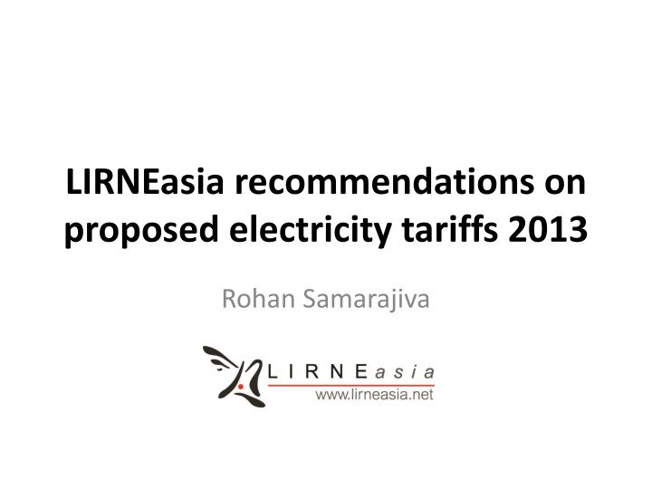 lirneasia recommendations on proposed electricity