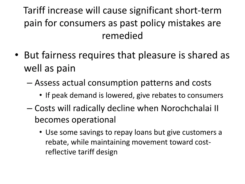 tariff increase will cause significant short term