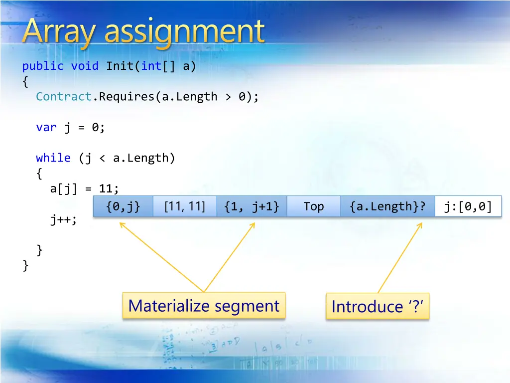 array assignment