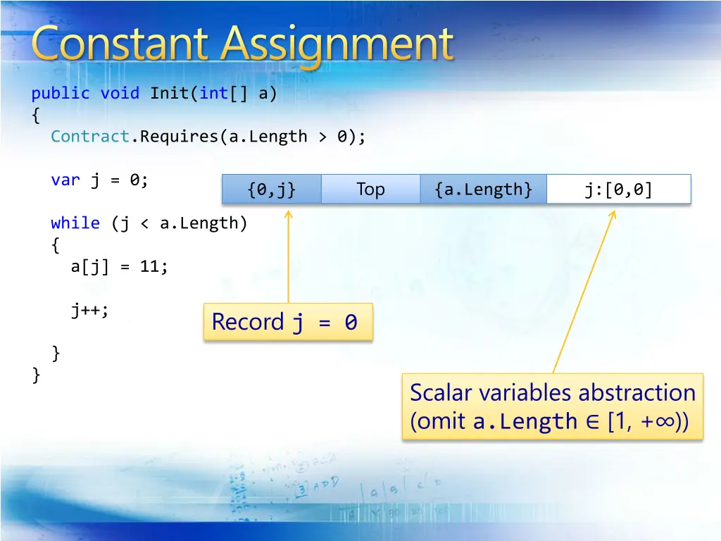 constant assignment