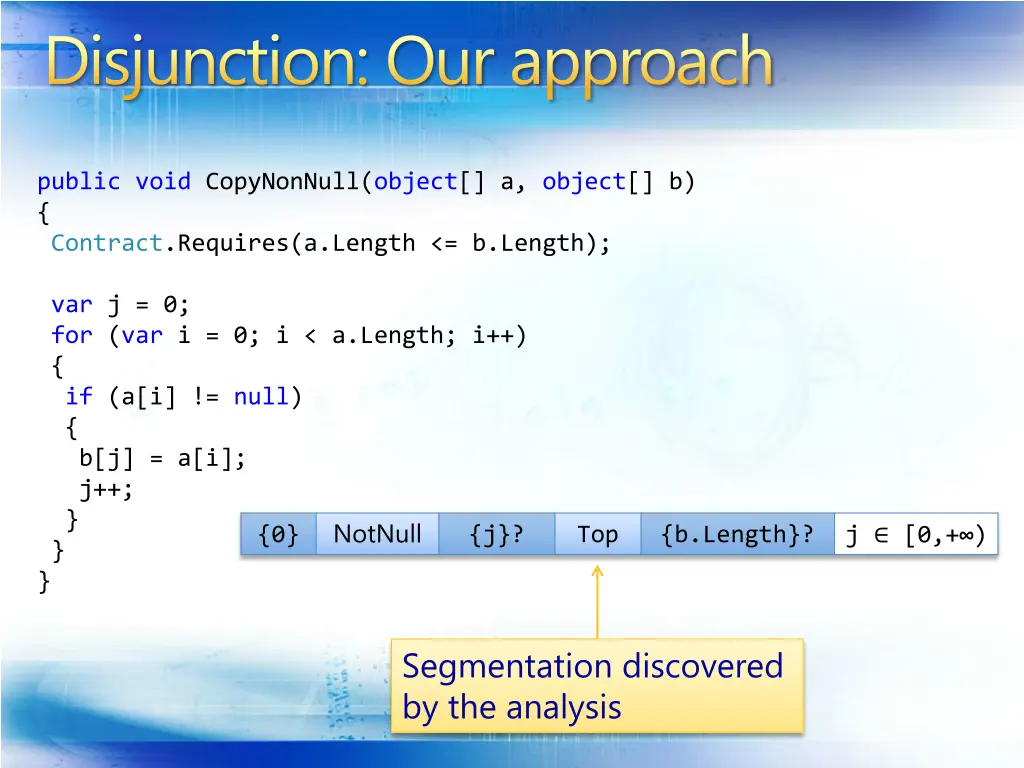 disjunction our approach
