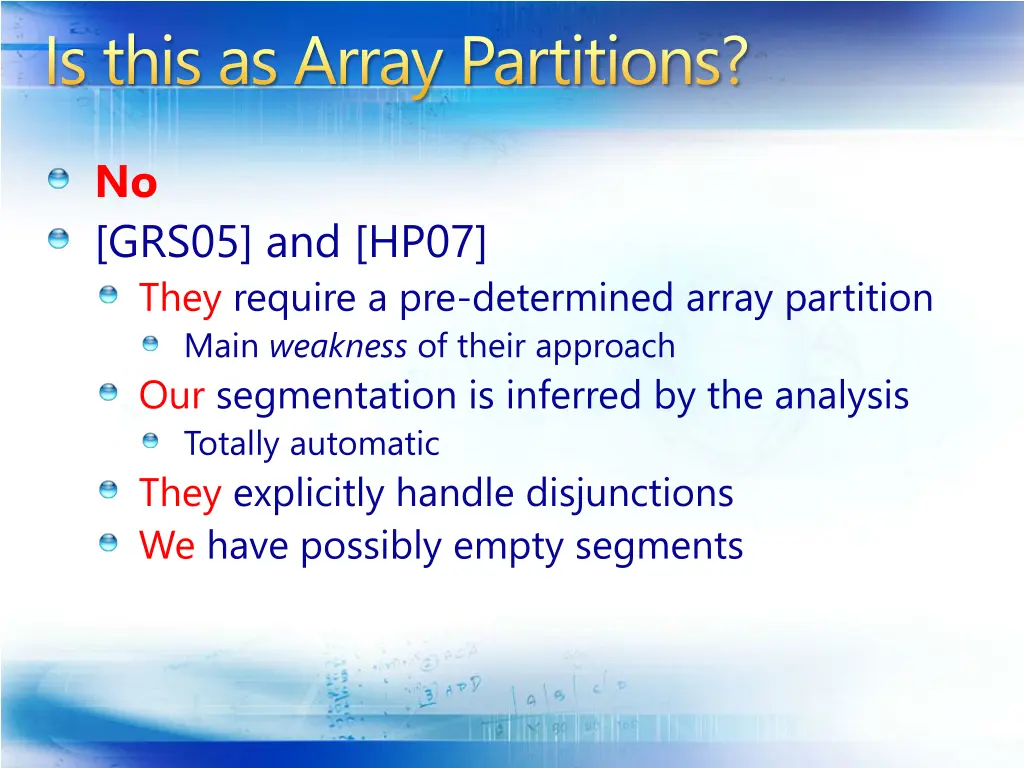 is this as array partitions