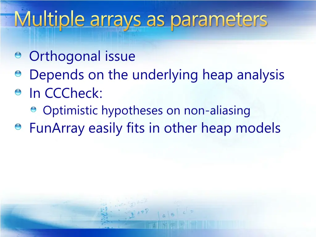 multiple arrays as parameters