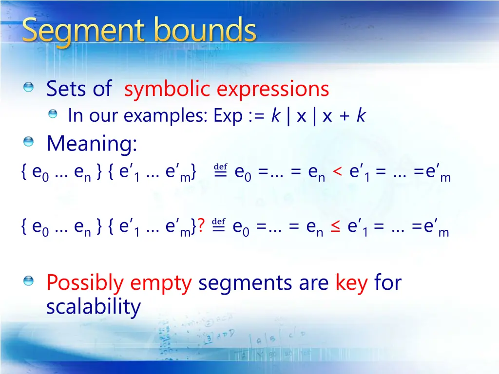 segment bounds