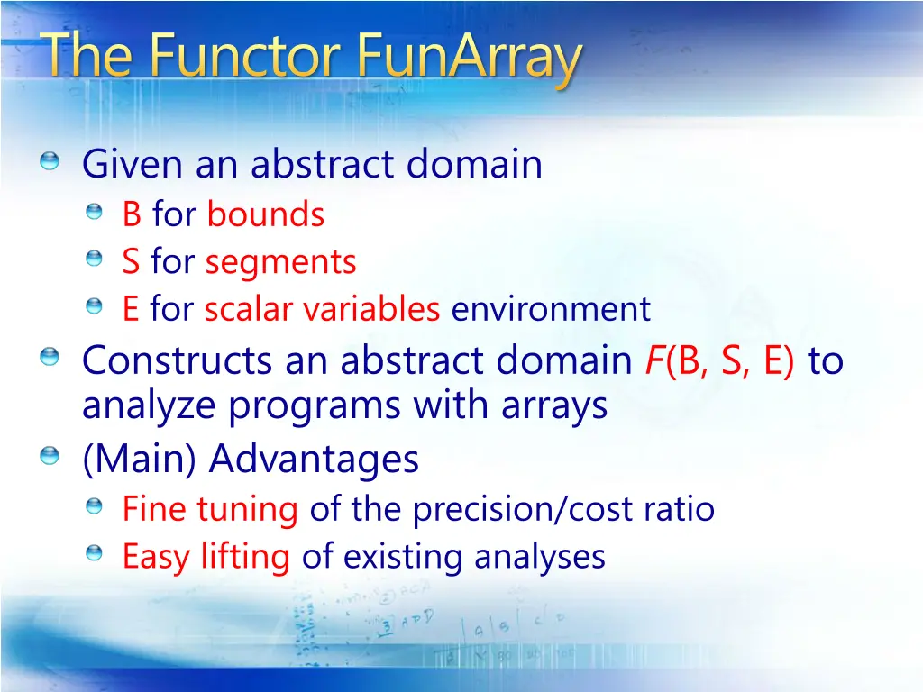 the functor funarray