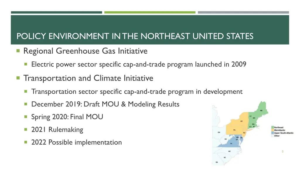 policy environment in the northeast united states