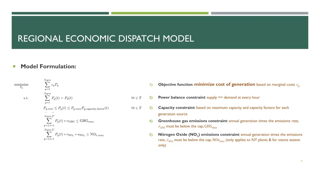 regional economic dispatch model