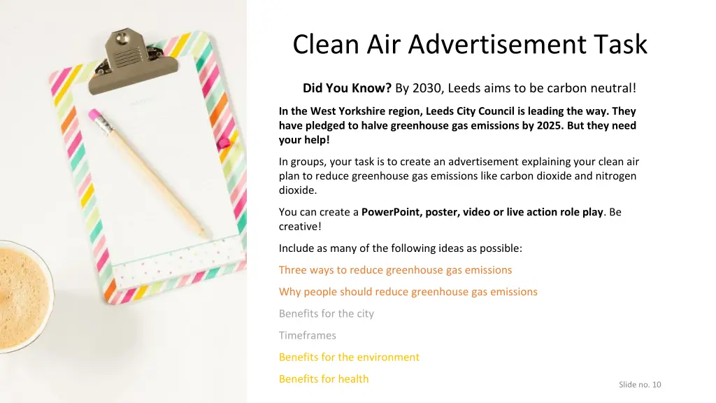 clean air advertisement task
