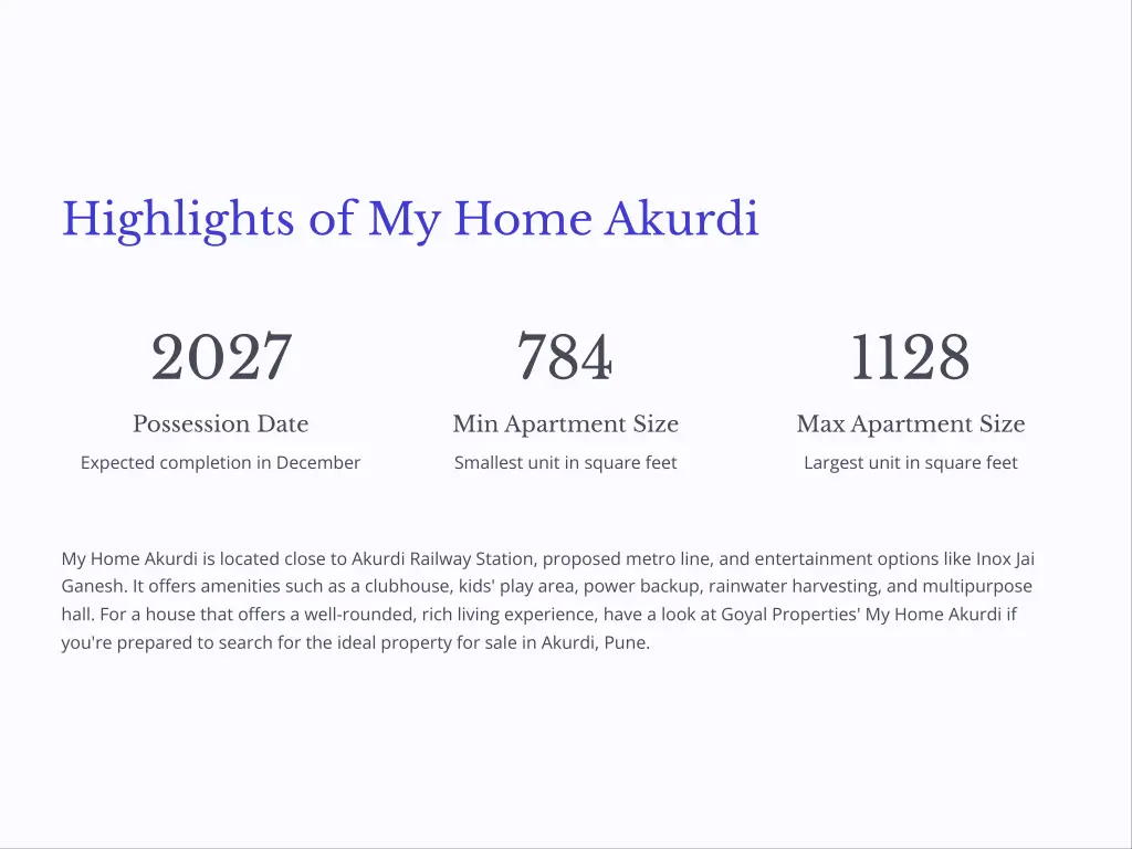highlights of my home akurdi