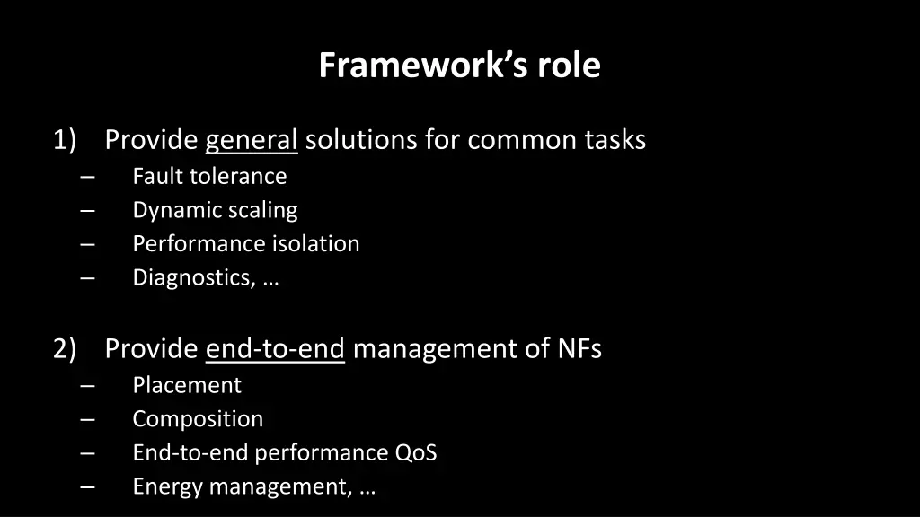 framework s role