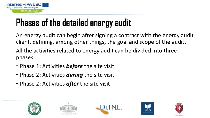 phases of the detailed energy audit