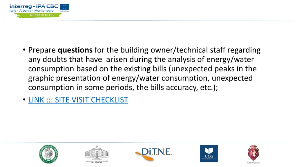 prepare questions for the building owner
