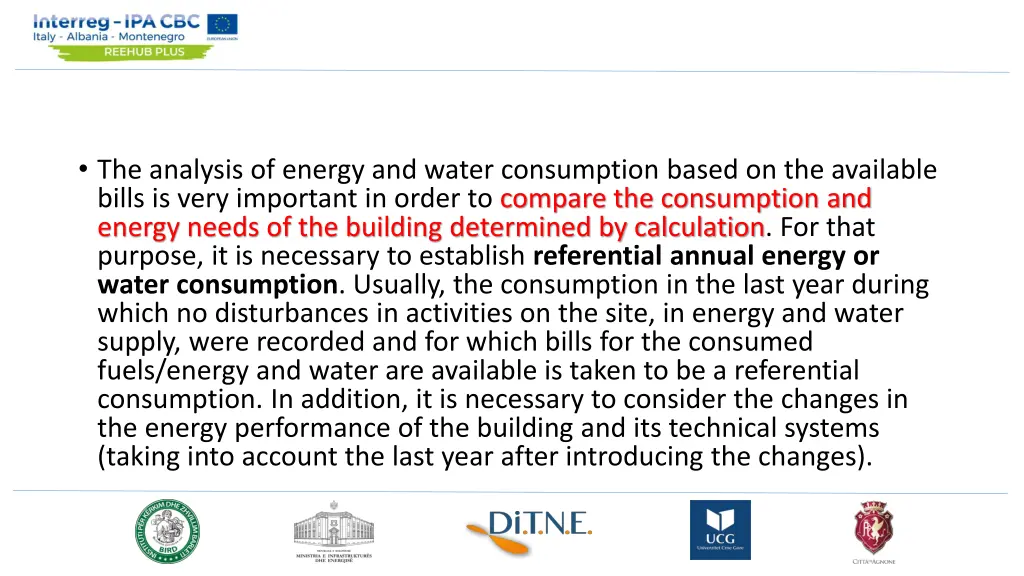 the analysis of energy and water consumption