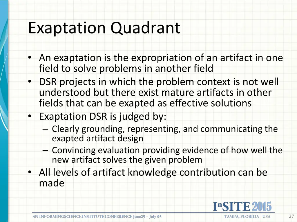 exaptation quadrant