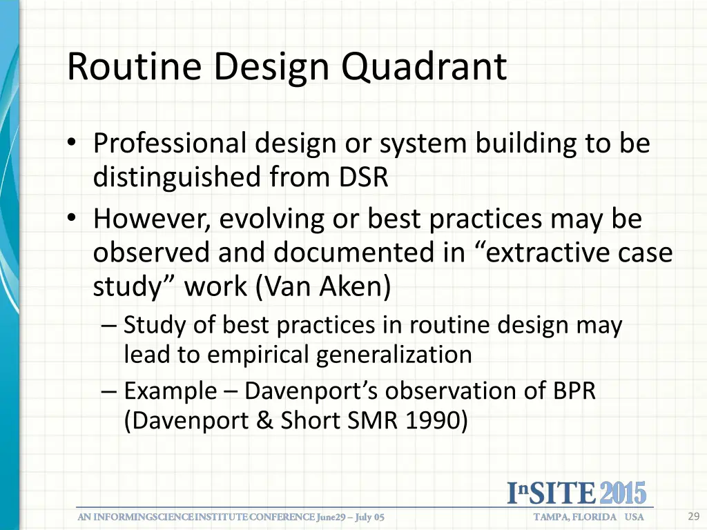 routine design quadrant