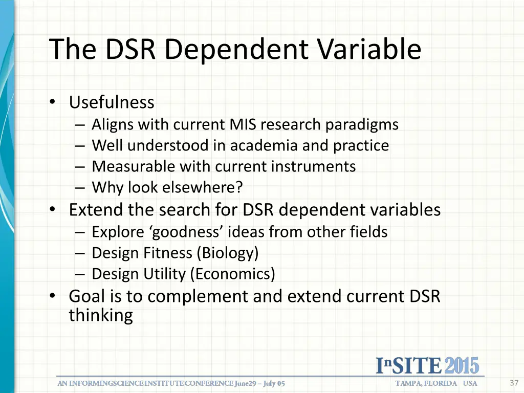 the dsr dependent variable