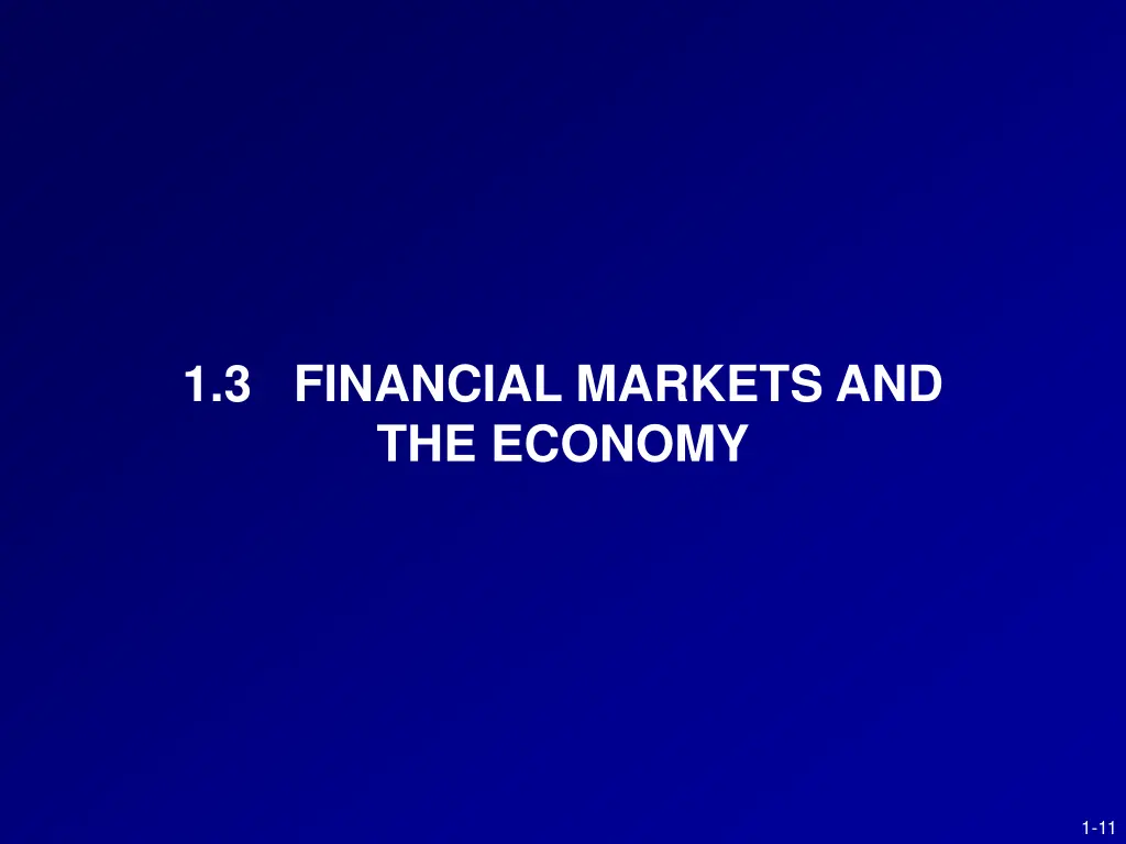 1 3 financial markets and the economy