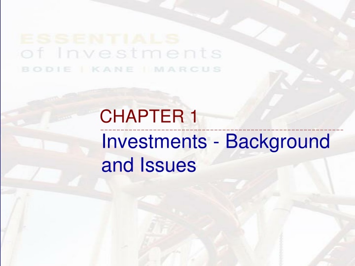 chapter 1 investments background and issues