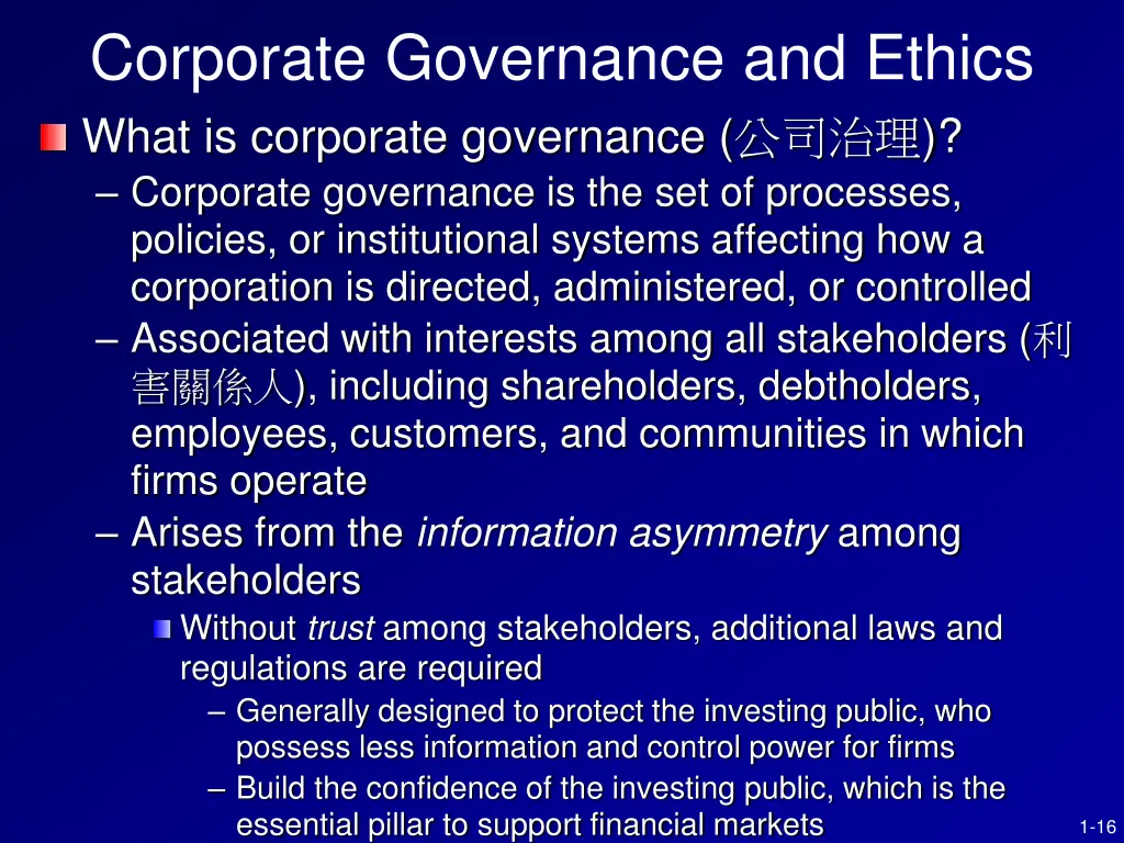 corporate governance and ethics what is corporate