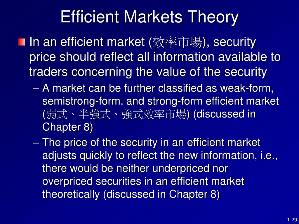 efficient markets theory