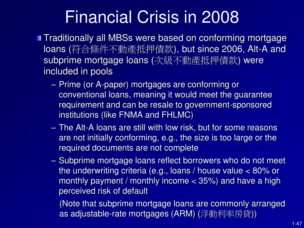 financial crisis in 2008