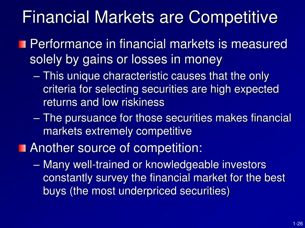 financial markets are competitive