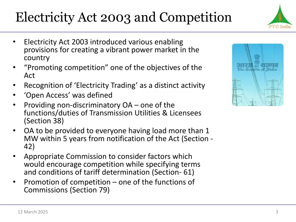 electricity act 2003 and competition