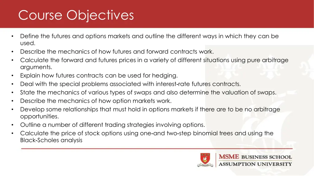 course objectives