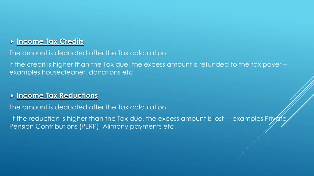 income tax credits