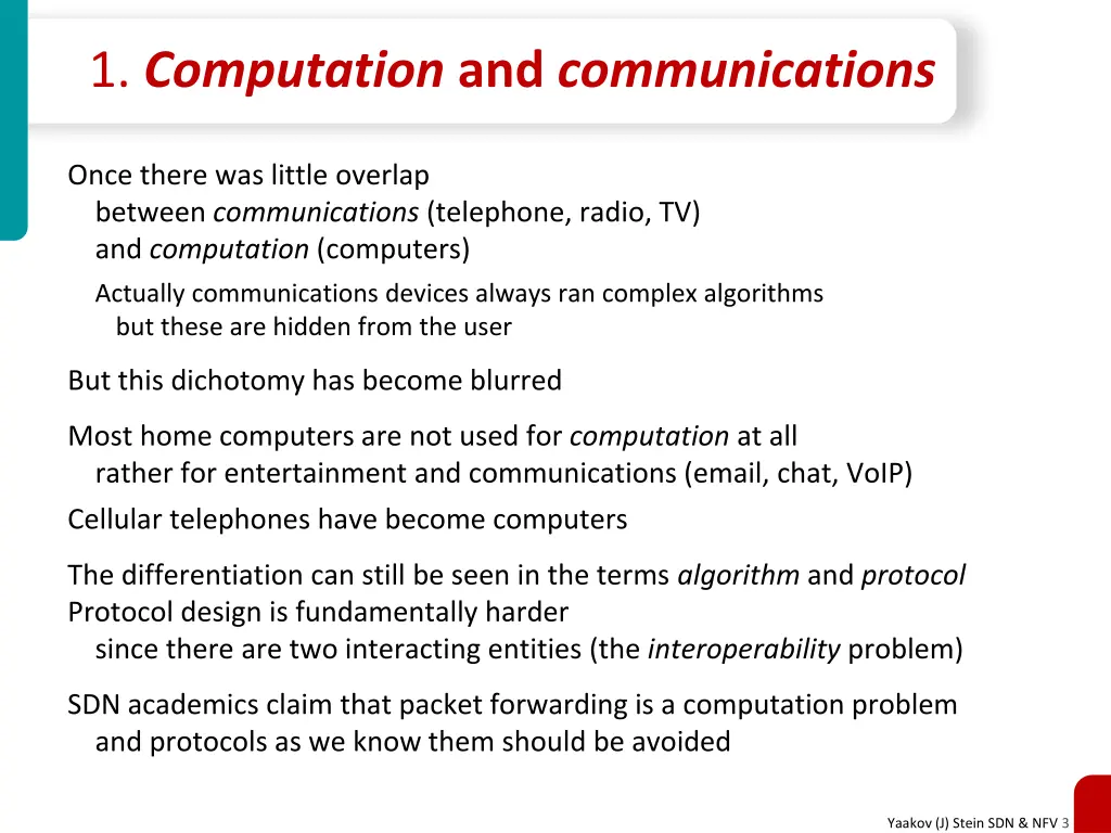 1 computation and communications