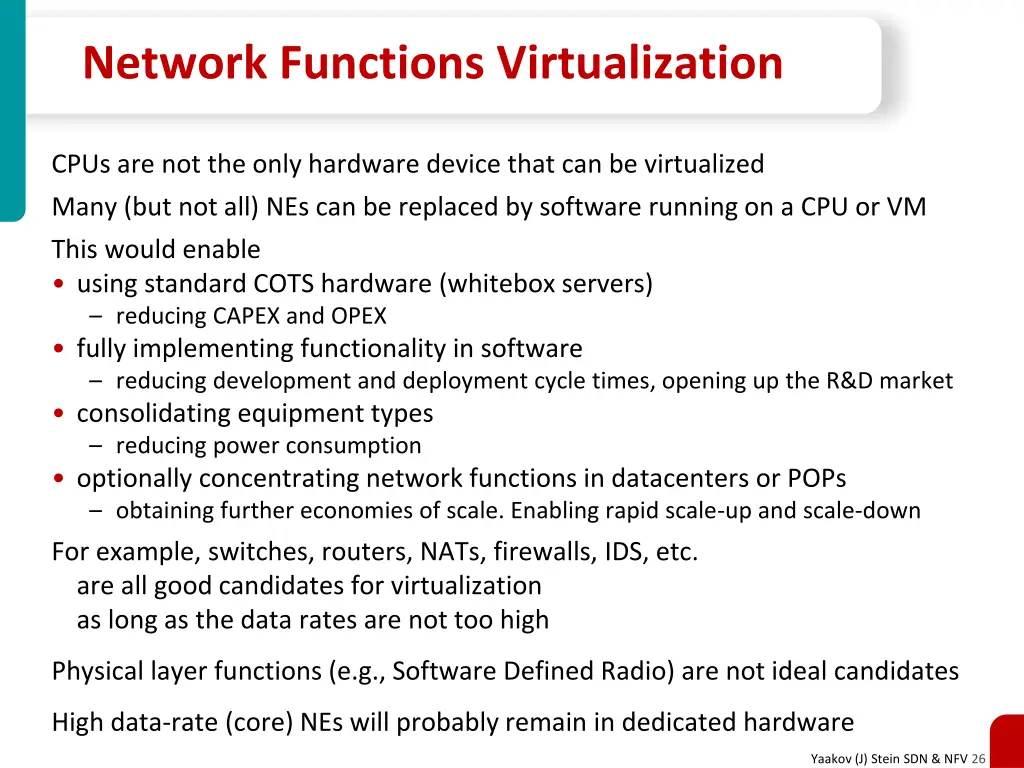 network functions virtualization