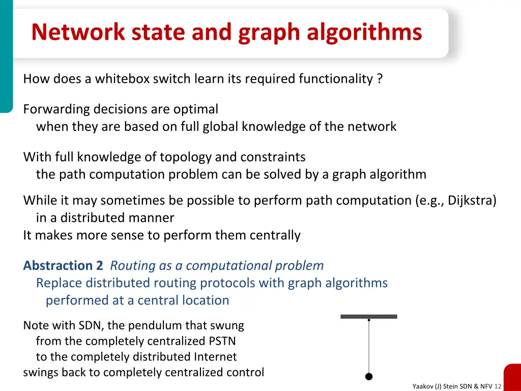network state and graph algorithms