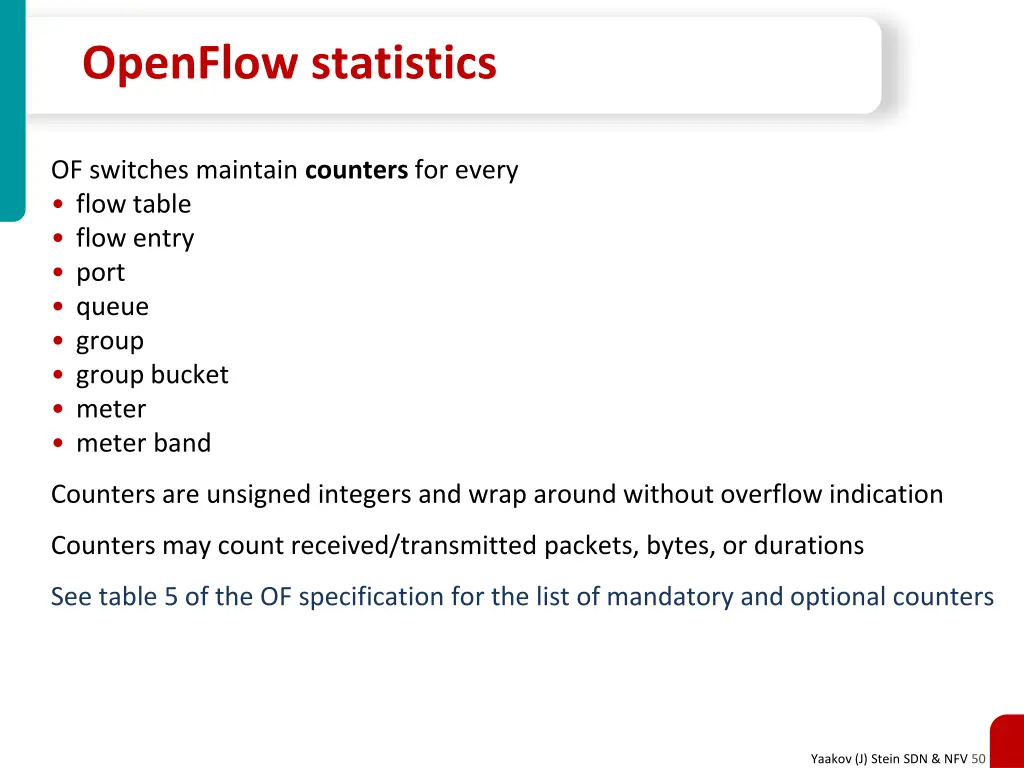openflow statistics