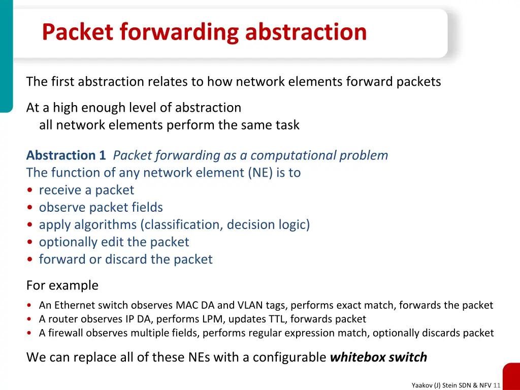 packet forwarding abstraction