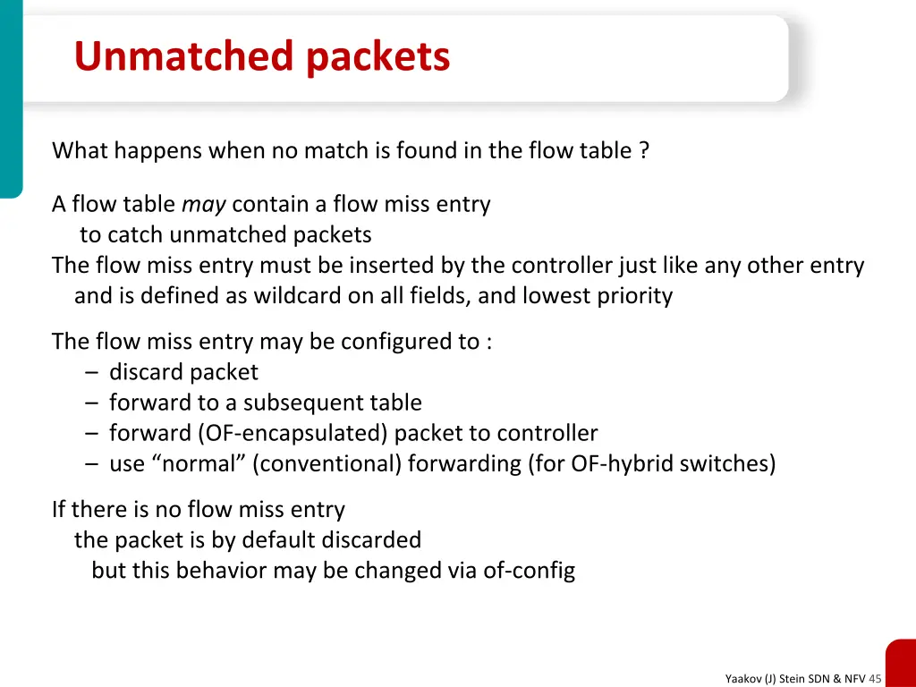 unmatched packets